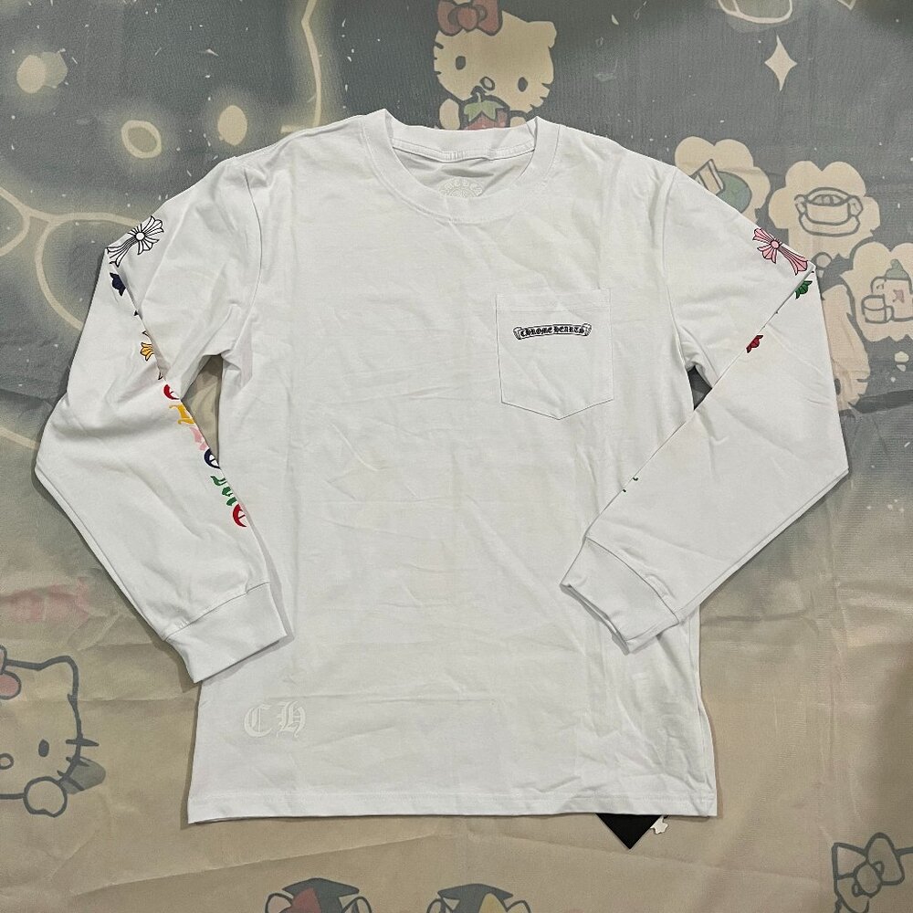 Chrome Hearts Multicolor Cemetery Cross Long Sleeve White